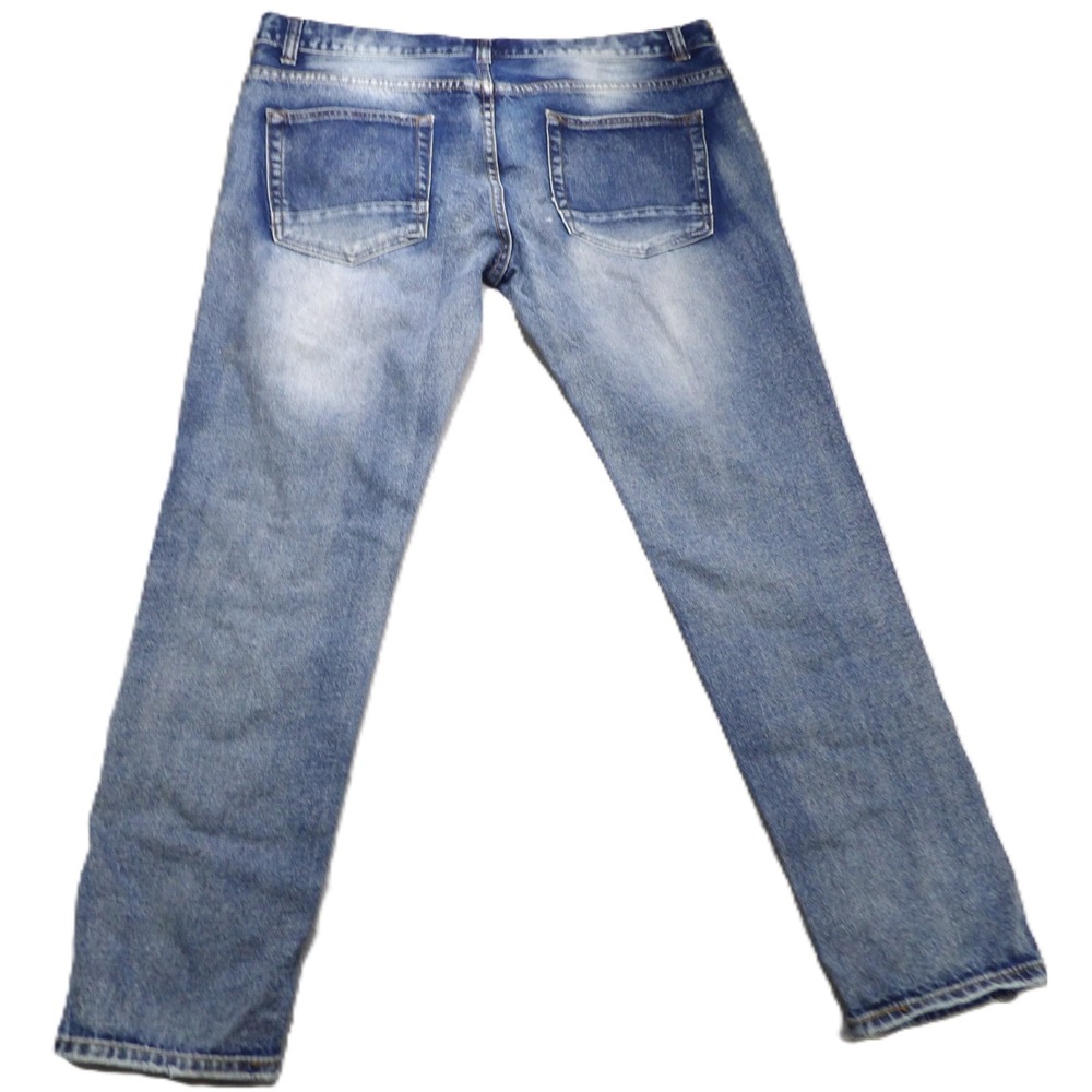 Rogue Distressed Jeans Men W40xL32 Patchwork Ripped Biker Moto Denim Streetwear